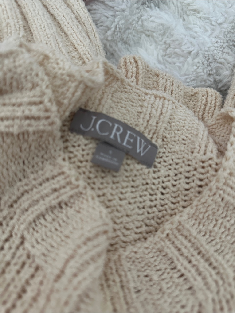 J Crew Marina sweater in textured cotton blend warm sesame - Picture 5 of 7